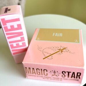 👄 JEFFREE STAR Magic Star Luminous Setting powder + Velvet Trap lipstick bundle